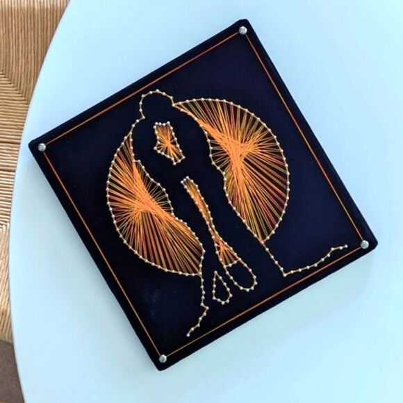 MCM Velvet String Nail Wall Art - Picture 1 of 6